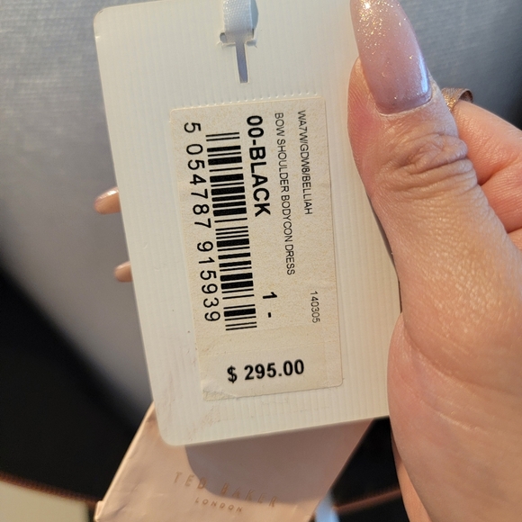 🖤 TED BAKER BOW SHOULDER BODYCON DRESS (BLACK) - Picture 8 of 8